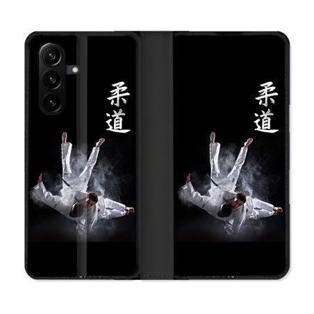 Housse Cuir Portefeuille Pour Samsung Galaxy A37 5G Sport Judo Noir