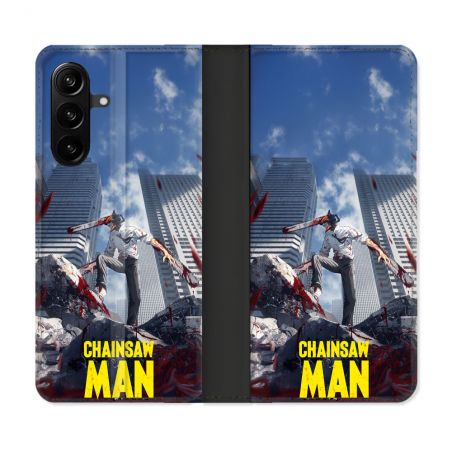 Housse Cuir Portefeuille Pour Samsung Galaxy A27 5G Manga Chainsaw Man Denji