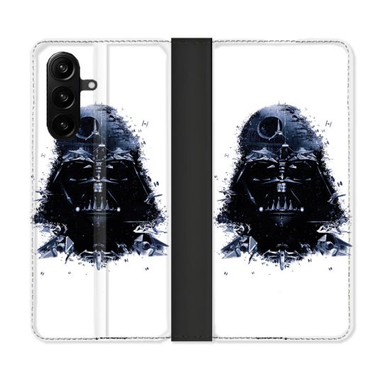 Housse Cuir Portefeuille Pour Samsung Galaxy A37 5G Star Wars - Dark Vador Blanc