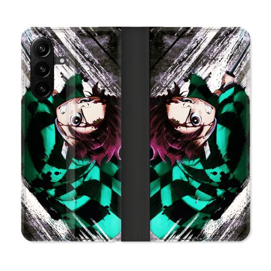 Housse Cuir Portefeuille Pour Samsung Galaxy A27 5G Manga Demon Slayer Tanjiro
