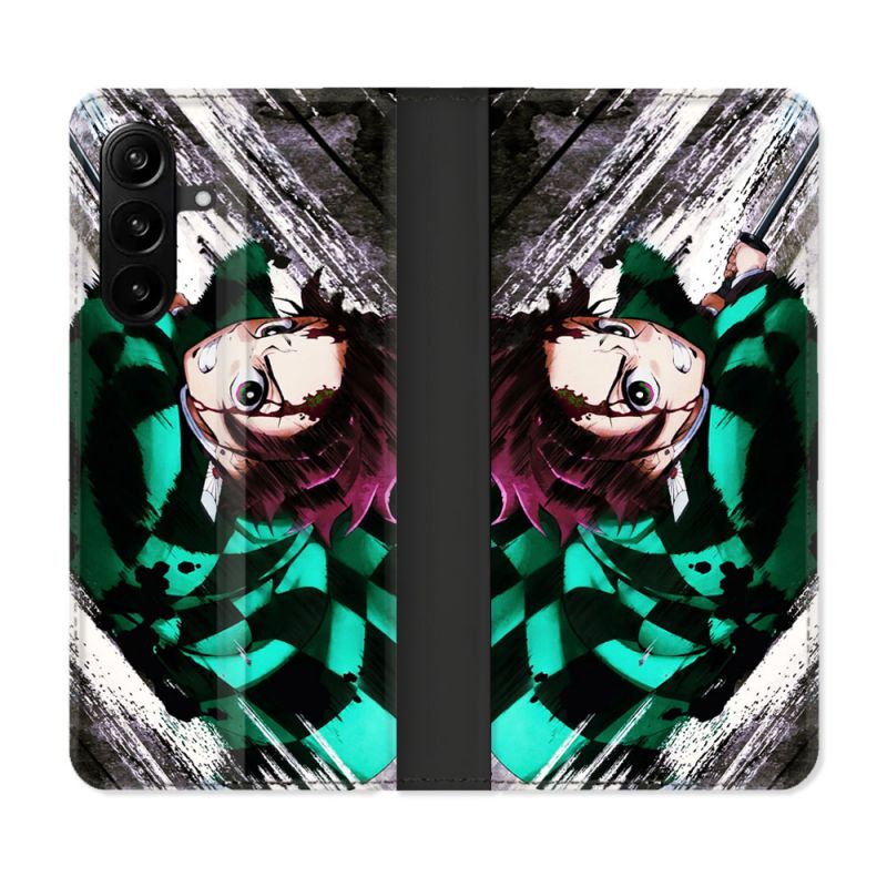 Housse Cuir Portefeuille Pour Samsung Galaxy A27 5G Manga Demon Slayer Tanjiro