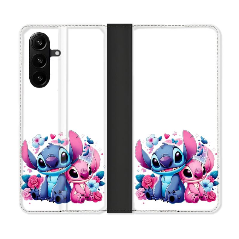 Housse Cuir Portefeuille Pour Samsung Galaxy A37 5G Stitch Love