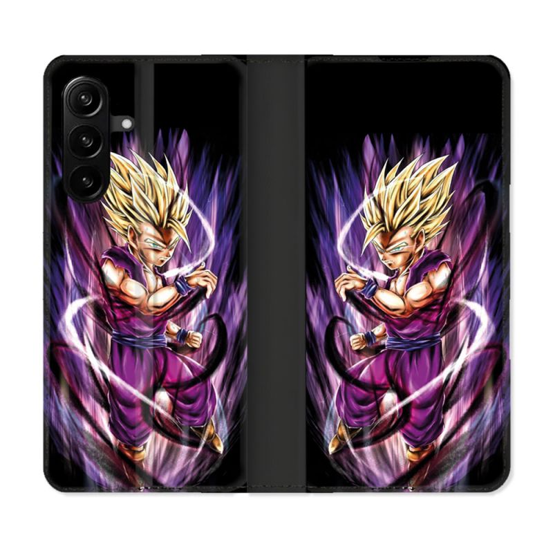 Housse Cuir Portefeuille Pour Samsung Galaxy A27 5G Manga Dragon Ball Sangohan Violet