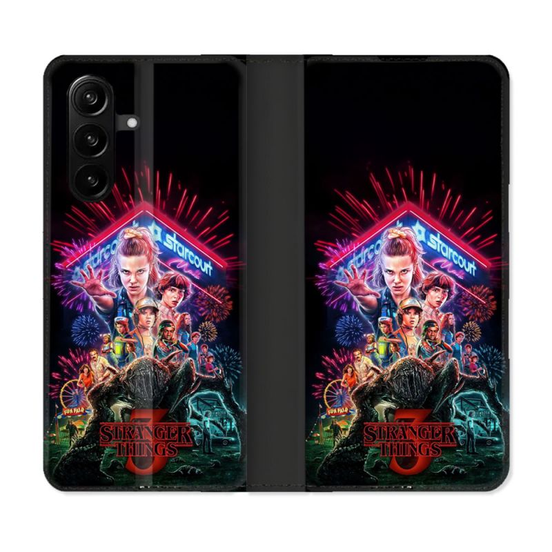 Housse Cuir Portefeuille Pour Samsung Galaxy A37 5G Stranger Things Affiche 3