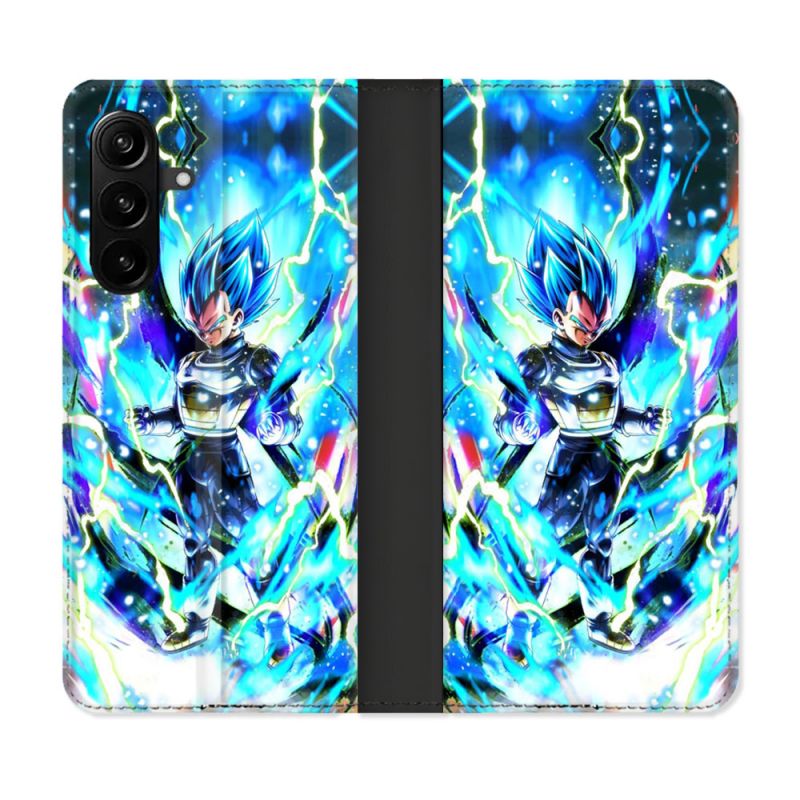 Housse Cuir Portefeuille Pour Samsung Galaxy A27 5G Manga Dragon Ball Vegeta Bleu