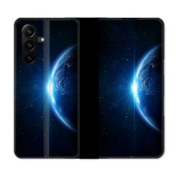 Housse Cuir Portefeuille Pour Samsung Galaxy A37 5G Univers Planete Terre