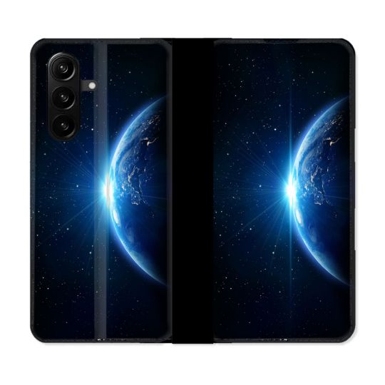 Housse Cuir Portefeuille Pour Samsung Galaxy A37 5G Univers Planete Terre