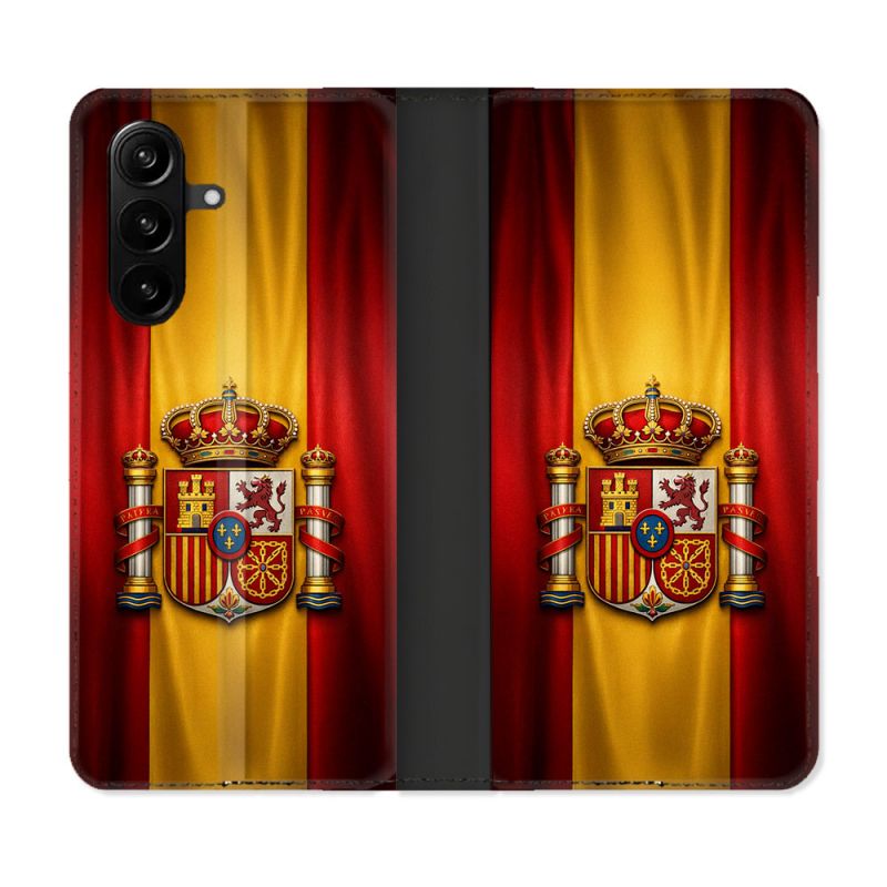 Housse Cuir Portefeuille Pour Samsung Galaxy A37 5G Voyage Drapeau Espagne