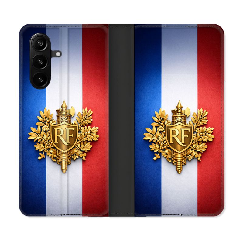 Housse Cuir Portefeuille Pour Samsung Galaxy A37 5G Voyage Drapeau France