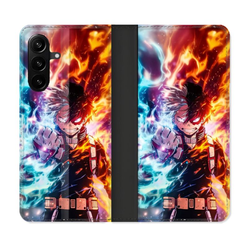 Housse Cuir Portefeuille Pour Samsung Galaxy A27 5G Manga My Hero Academia Shoto Portrait