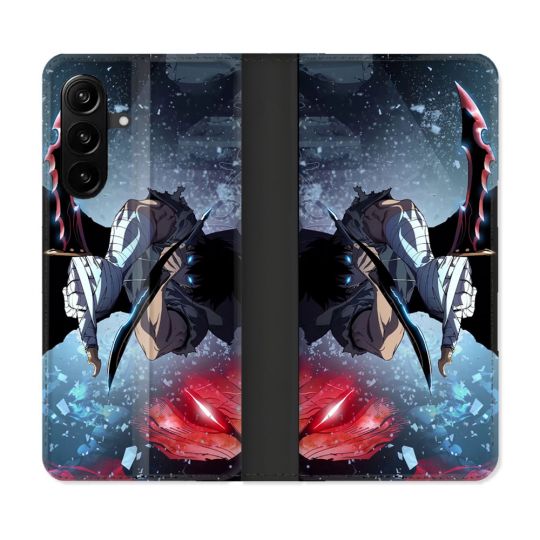 Housse Cuir Portefeuille Pour Samsung Galaxy A27 5G Manga Solo Leveling Sung Epee
