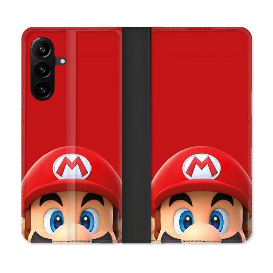 Housse Cuir Portefeuille Pour Samsung Galaxy A27 5G Mario Rouge