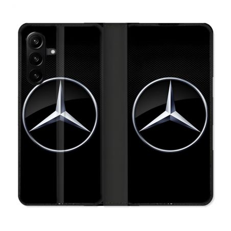 Housse Cuir Portefeuille Pour Samsung Galaxy A27 5G Mercedes Carbone
