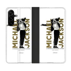 Housse Cuir Portefeuille Pour Samsung Galaxy A27 5G Michael Jackson Blanc