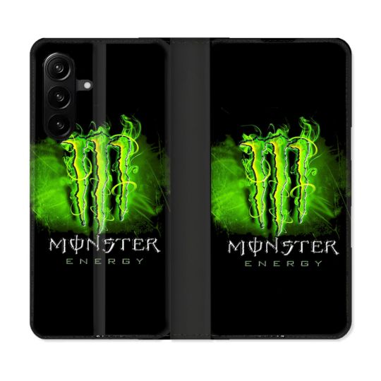 Housse Cuir Portefeuille Pour Samsung Galaxy A27 5G Monster Energy Vert