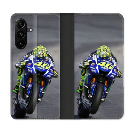 Housse Cuir Portefeuille Pour Samsung Galaxy A27 5G Moto Course GP Wheeling 46