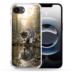 Coque Magnétique Compatible Magsafe Pour Iphone 16e Animal Loup Reflet