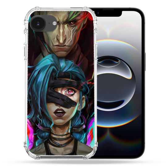 Coque Magnétique Compatible Magsafe Pour Iphone 16e Arcane Jinx Bleu