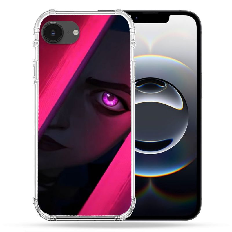 Coque Magnétique Compatible Magsafe Pour Iphone 16e Arcane Jinx Rose