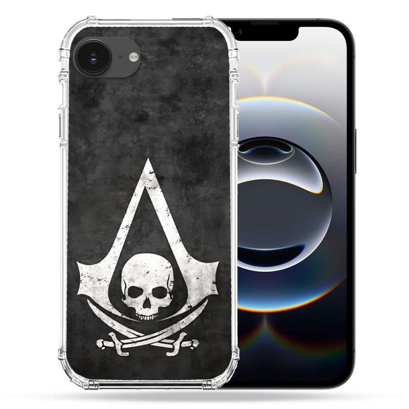 Coque Magnétique Compatible Magsafe Pour Iphone 16e Assassin Creed Tete Mort