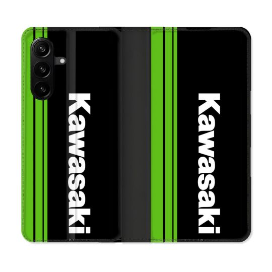 Housse Cuir Portefeuille Pour Samsung Galaxy A27 5G Moto Kawasaki