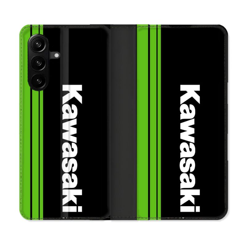 Housse Cuir Portefeuille Pour Samsung Galaxy A27 5G Moto Kawasaki