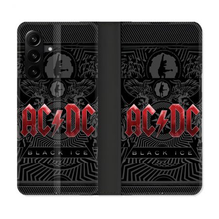 Housse Cuir Portefeuille Pour Samsung Galaxy A27 5G Musique Rock ACDC Rouge