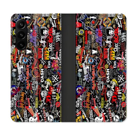 Housse Cuir Portefeuille Pour Samsung Galaxy A27 5G Musique Rock Groupe