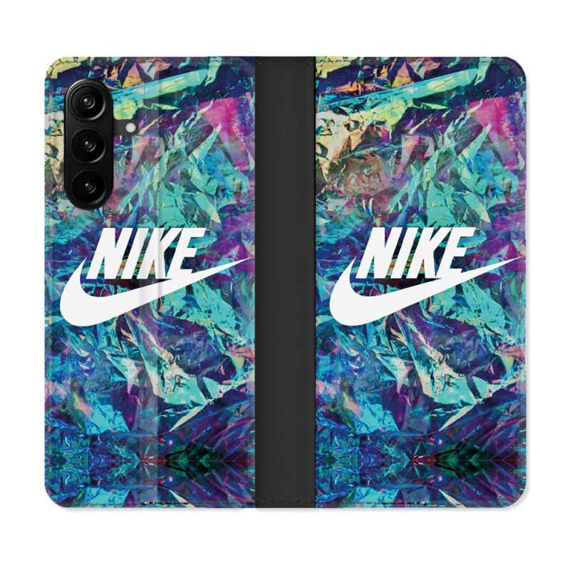 Housse Cuir Portefeuille Pour Samsung Galaxy A27 5G Nike Turquoise