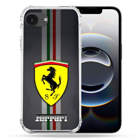 Coque Magnétique Compatible Magsafe Pour Iphone 16e Ferrari Carbone