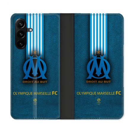 Housse Cuir Portefeuille Pour Samsung Galaxy A27 5G Olympique Marseille OM Bande