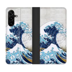 Housse Cuir Portefeuille Pour Samsung Galaxy A27 5G Peinture La Grande Vague