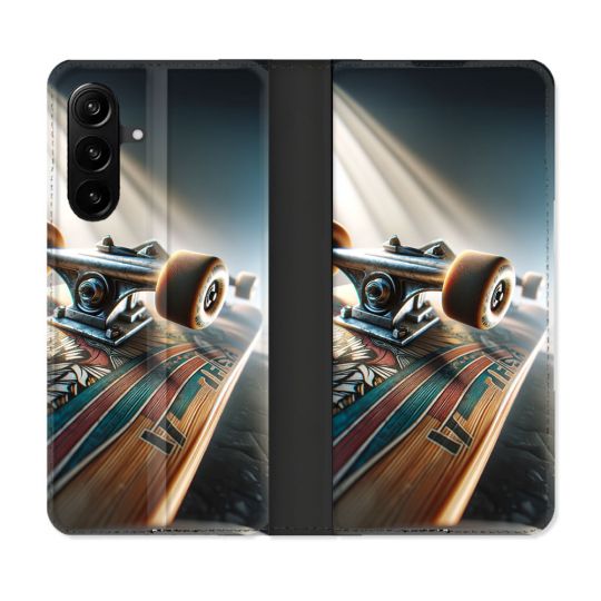 Housse Cuir Portefeuille Pour Samsung Galaxy A27 5G Planche Skate