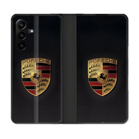 Housse Cuir Portefeuille Pour Samsung Galaxy A27 5G Porsche Carbone