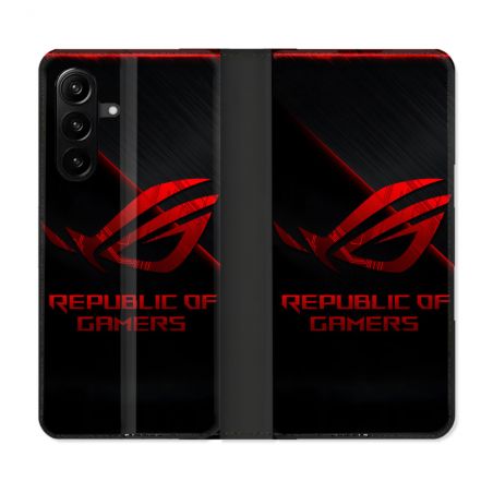 Housse Cuir Portefeuille Pour Samsung Galaxy A27 5G ROG Rouge