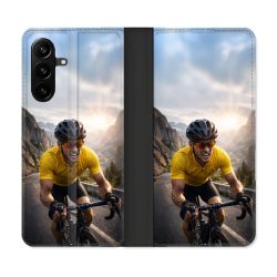 Housse Cuir Portefeuille Pour Samsung Galaxy A27 5G Sport Cyclisme Maillot Jaune