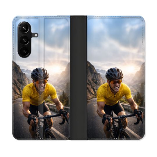 Housse Cuir Portefeuille Pour Samsung Galaxy A27 5G Sport Cyclisme Maillot Jaune