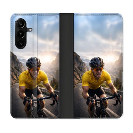 Housse Cuir Portefeuille Pour Samsung Galaxy A27 5G Sport Cyclisme Maillot Jaune