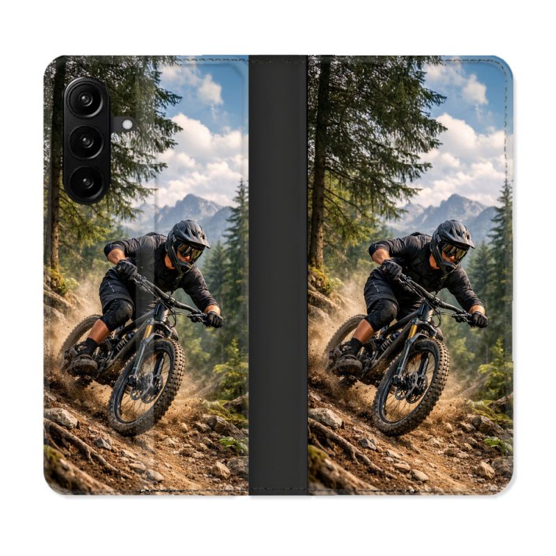 Housse Cuir Portefeuille Pour Samsung Galaxy A27 5G Sport VTT Montagne