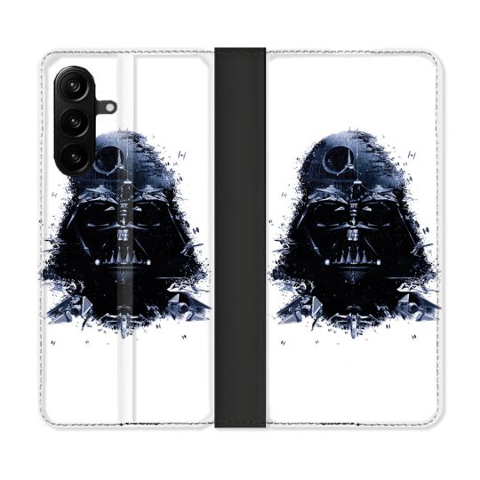 Housse Cuir Portefeuille Pour Samsung Galaxy A27 5G Star Wars - Dark Vador Blanc