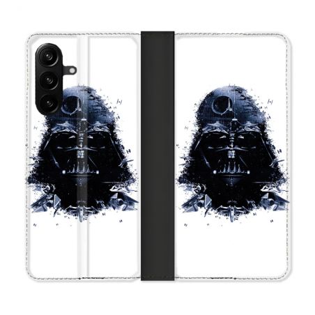 Housse Cuir Portefeuille Pour Samsung Galaxy A27 5G Star Wars - Dark Vador Blanc