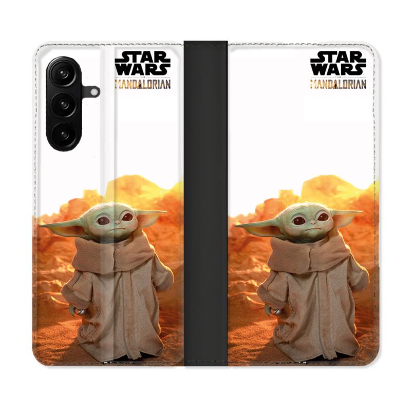 Housse Cuir Portefeuille Pour Samsung Galaxy A27 5G Star Wars - Yoda bebe soleil
