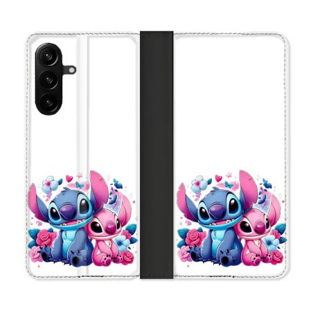 Housse Cuir Portefeuille Pour Samsung Galaxy A27 5G Stitch Love