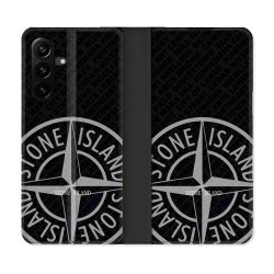 Housse Cuir Portefeuille Pour Samsung Galaxy A27 5G Stone Island Gris