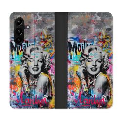 Housse Cuir Portefeuille Pour Samsung Galaxy A27 5G Street Art Maryline Monroe