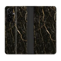 Housse Cuir Portefeuille Pour Samsung Galaxy A27 5G Texture Marbre Noir