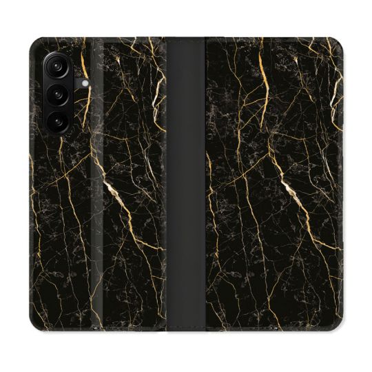 Housse Cuir Portefeuille Pour Samsung Galaxy A27 5G Texture Marbre Noir