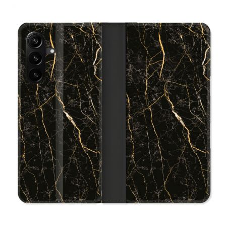 Housse Cuir Portefeuille Pour Samsung Galaxy A27 5G Texture Marbre Noir