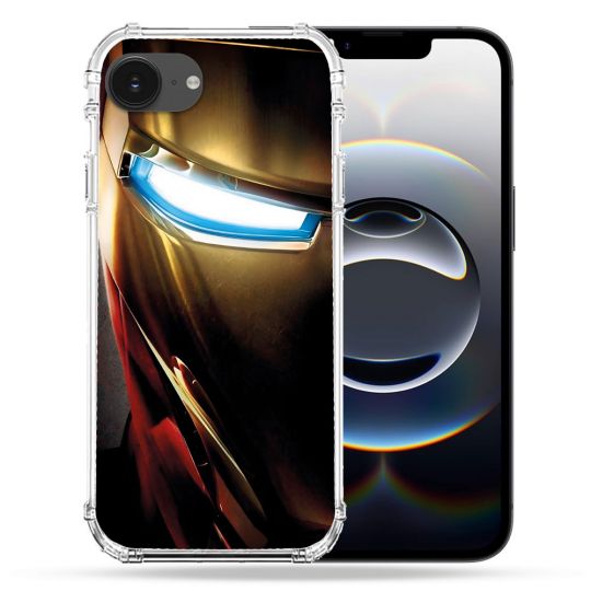 Coque Magnétique Compatible Magsafe Pour Iphone 16e Iron Man Casque