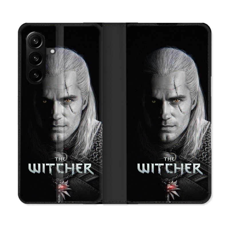Housse Cuir Portefeuille Pour Samsung Galaxy A27 5G The Witcher Noir